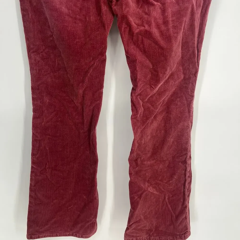 Pilcro The Icon Flare Corduroy Pants Womens 30 Burgundy Boho Low Rise